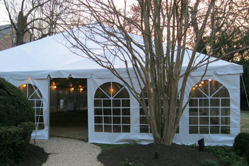 Reception tent lighting