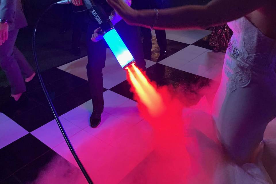 Groom with our CO2 Led Gun