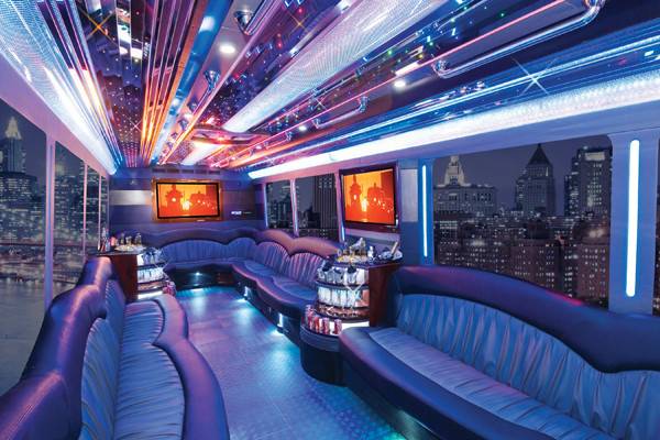 Interior of the limousine