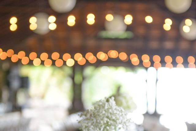 Long table setup with centerpiece