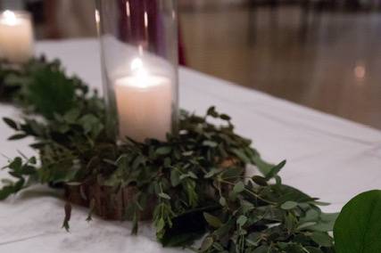 Hand laid greenery garland