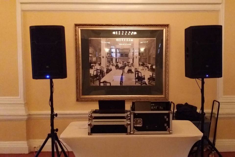 DJ booth setup