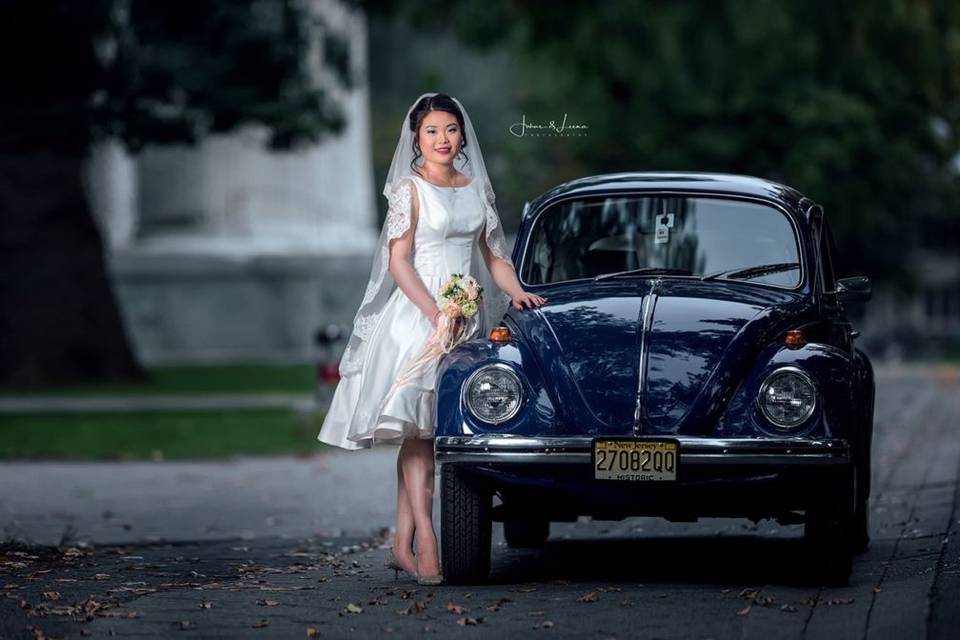The Bride and Classic Car