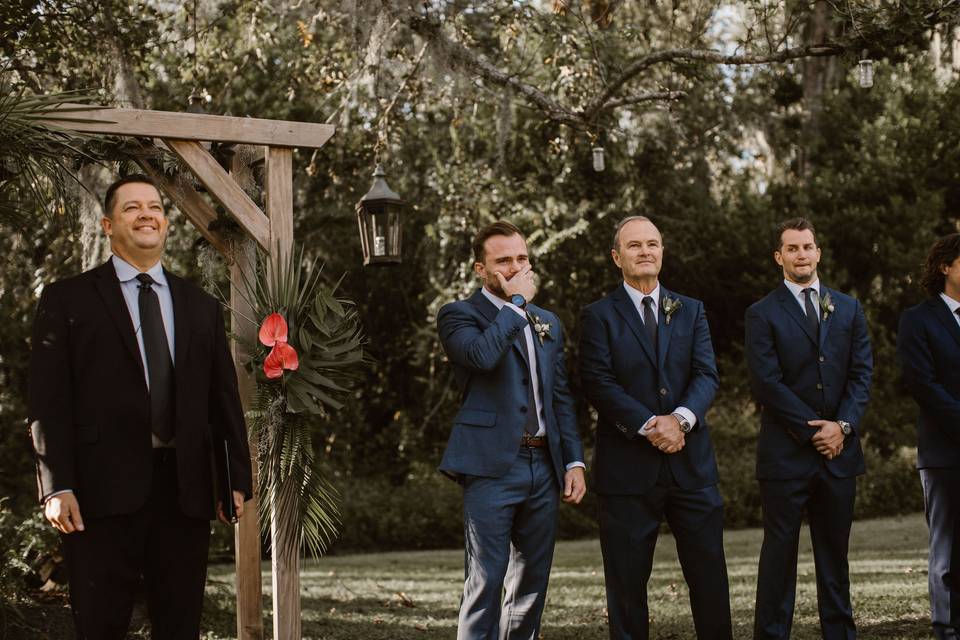 Groom first reaction