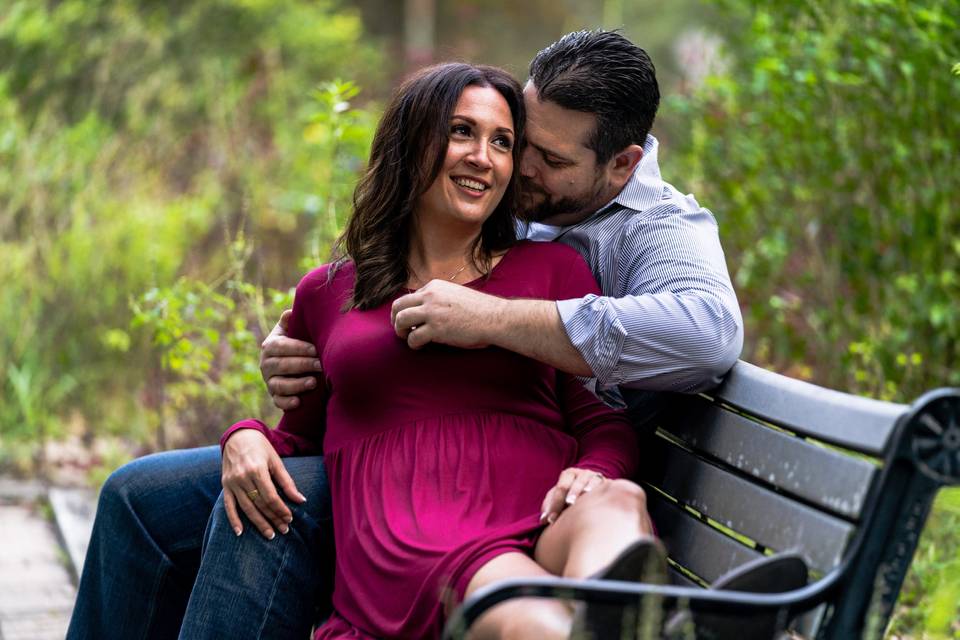 Couple sitting on bench