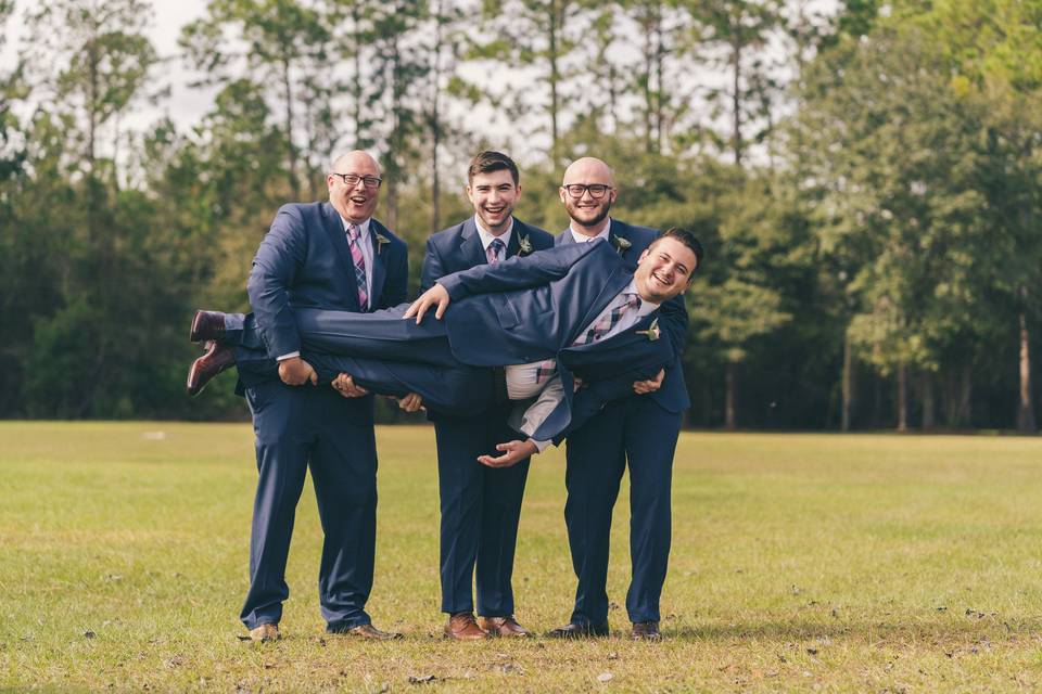 Groomsmen having fun