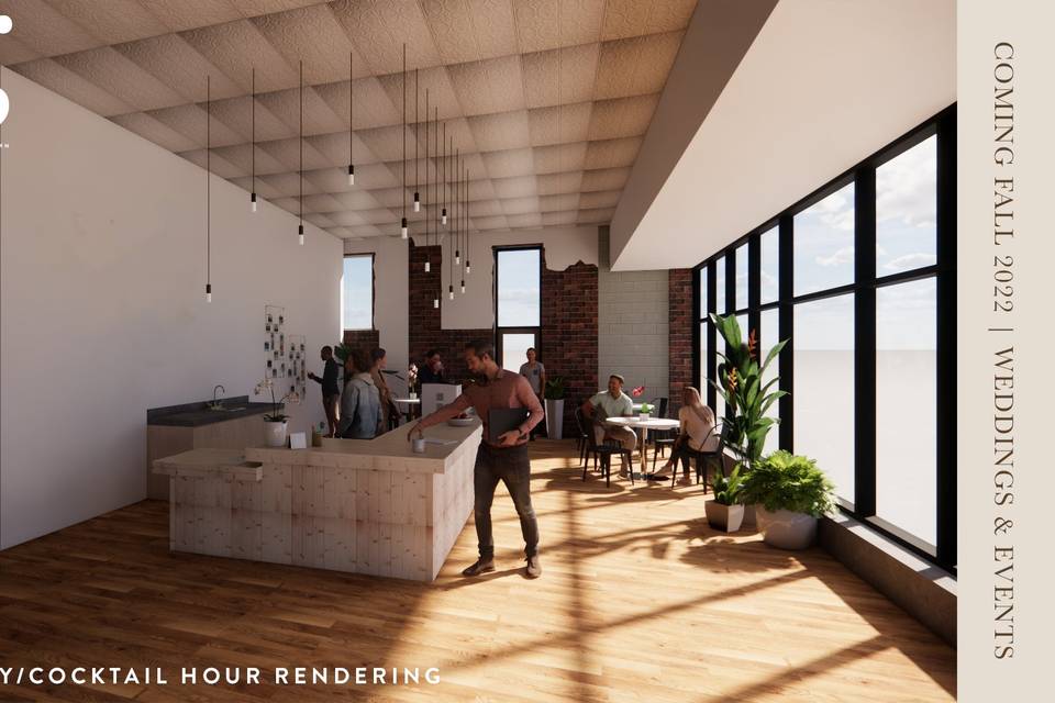 Lobby/cocktail hour rendering