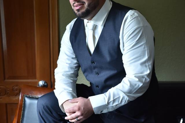 Groom getting ready
