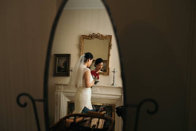 Bride getting ready