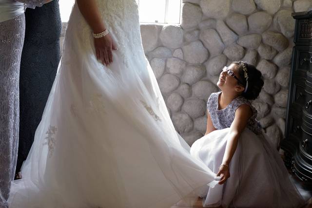 Bride getting ready