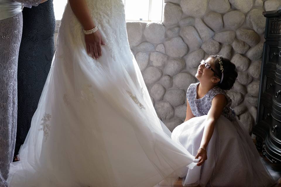 Bride getting ready