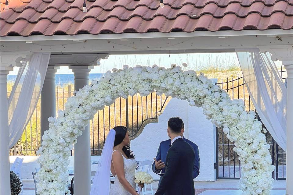 Ceremony with floral arch