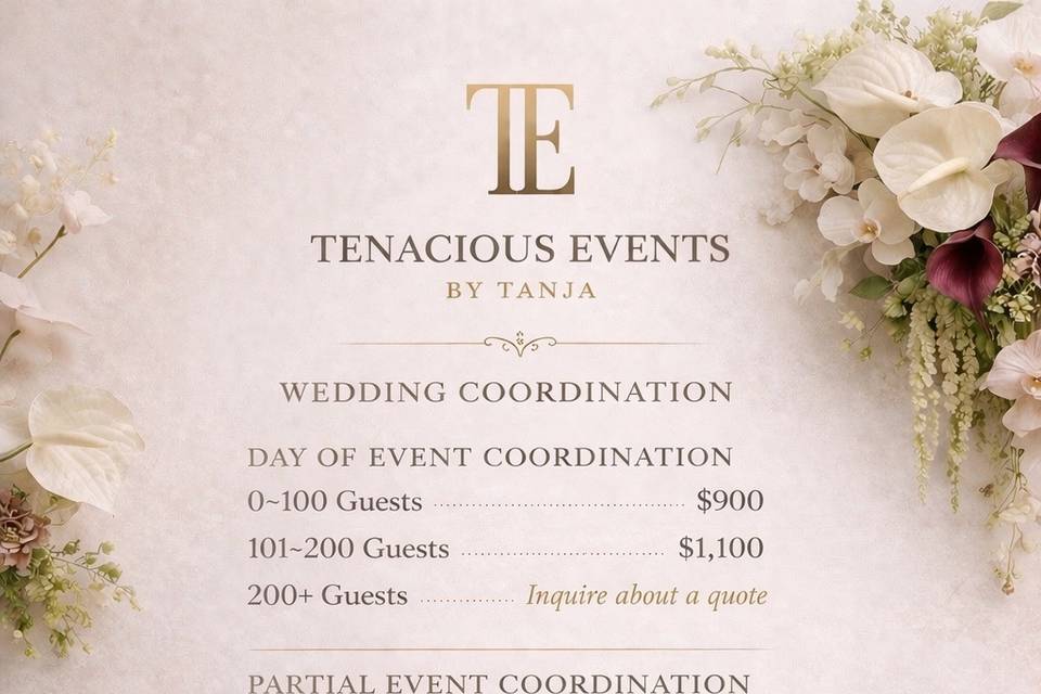 Tenacious Events By Tanja