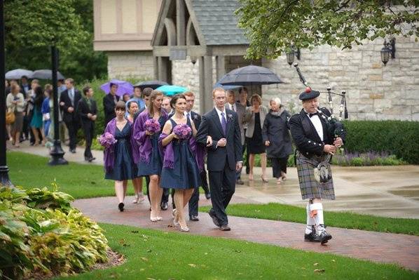 The guests were escorted to the reception area with a Bagpiper Ted Kern from Bloomington.