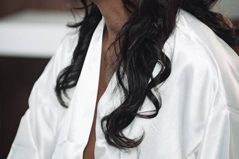 Bride during make up time