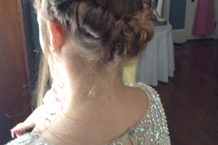 The second of the two bridesmaids - hair was tucked into a headband for a simply, but elegant up-do