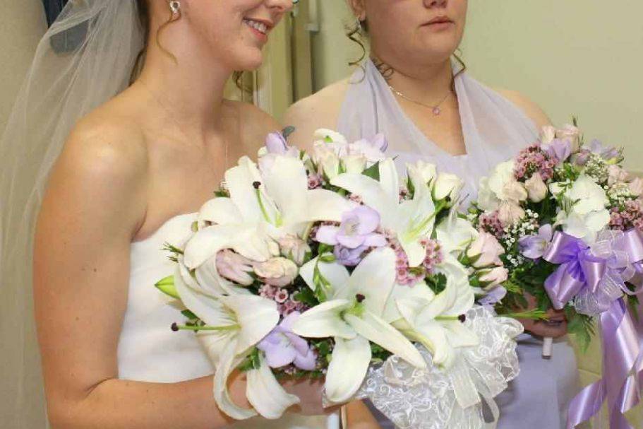 The bride with her bridesmaid