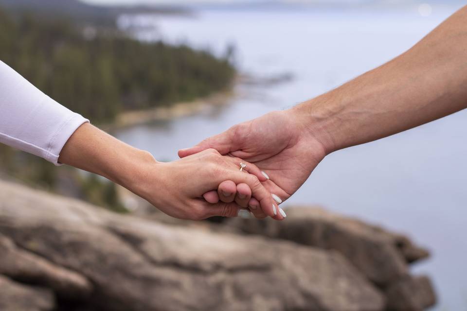 Engaged at the lake