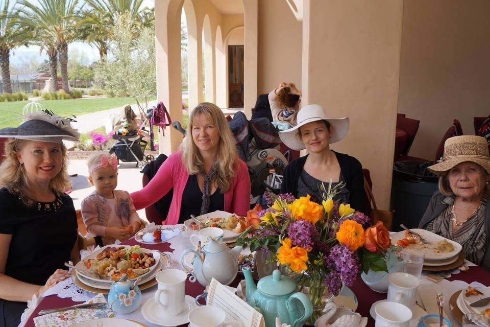 Guests having tea
