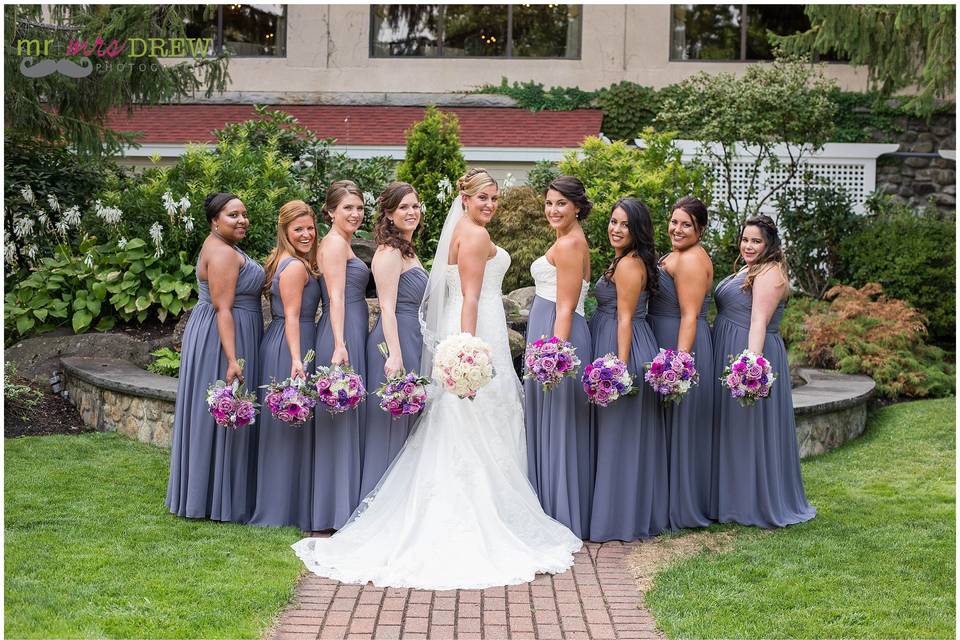 Bride with bridesmaids