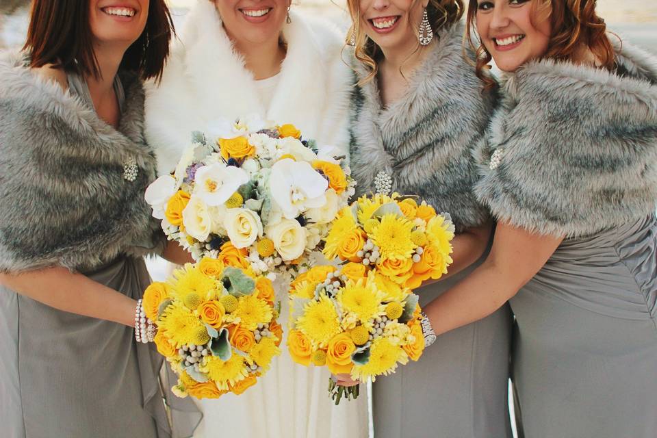 Yellow bouquets