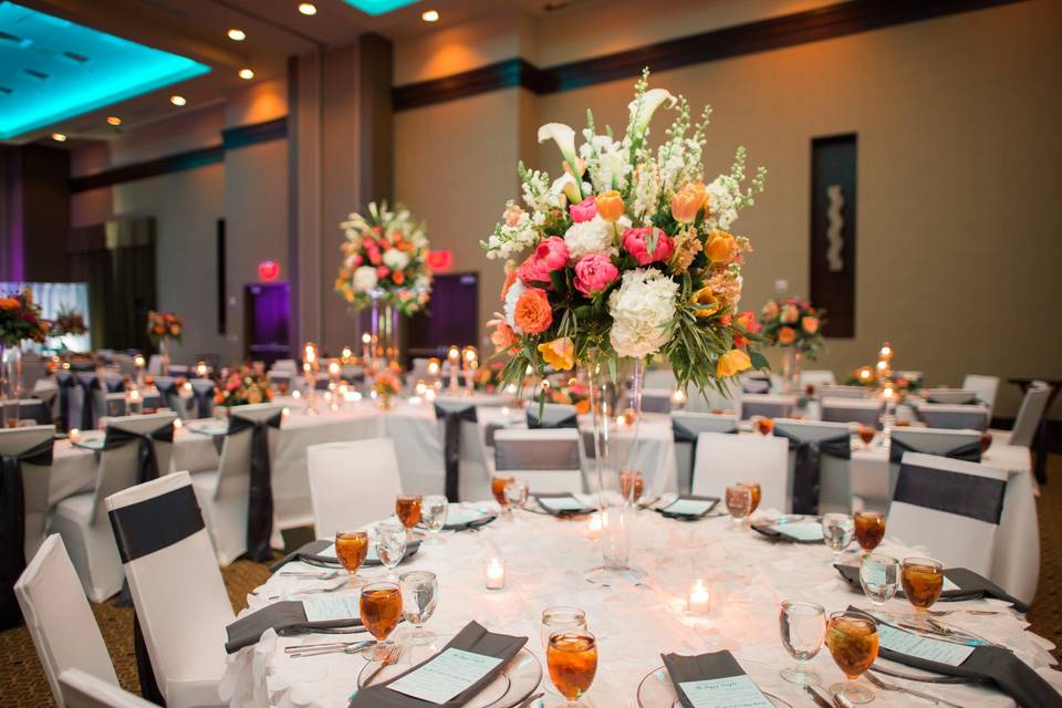 Table set up with centerpiece