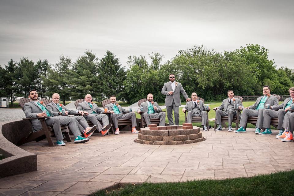 The groom with his groomsmen