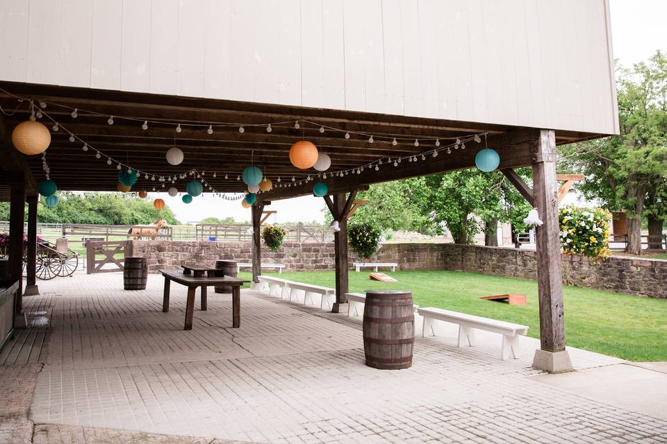 Outdoor wedding setup