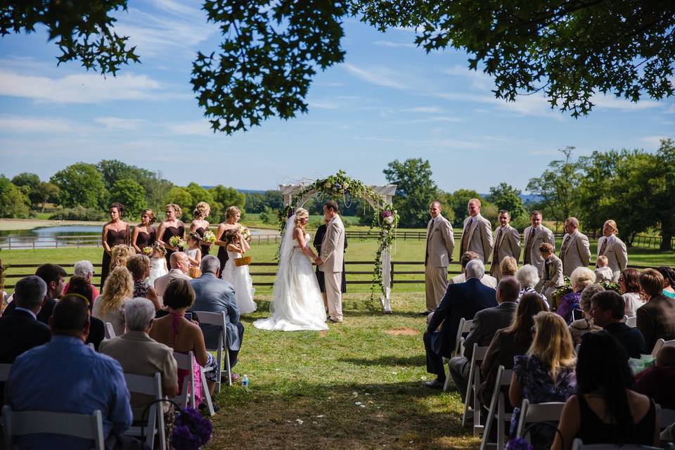 Outdoor wedding ceremony