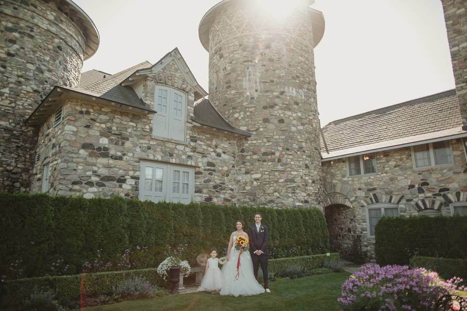 The couple with the flower girl