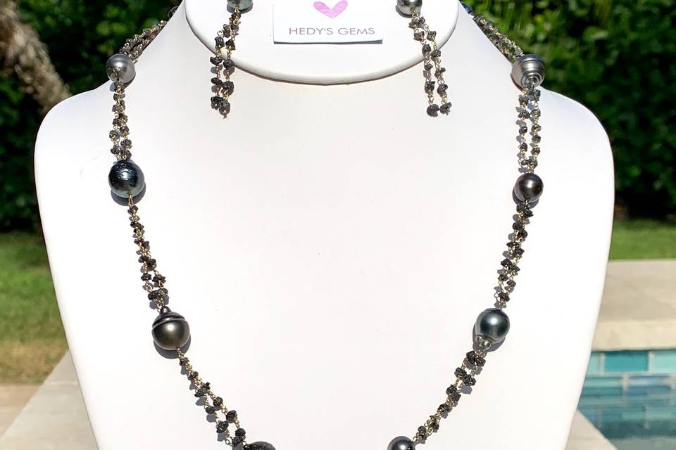 Tahitian Pearl/Black Diamonds