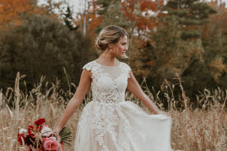 Bride in the field