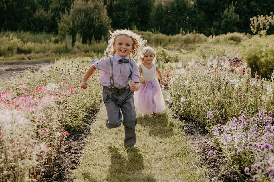 Young guests enjoying the gardens