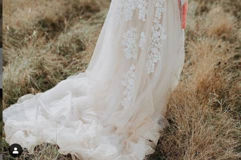 Bride with romantic bouquet