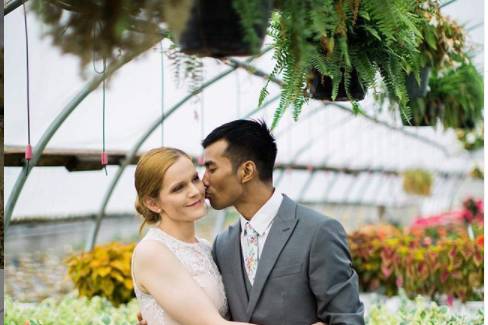 Couple in the greenhouse