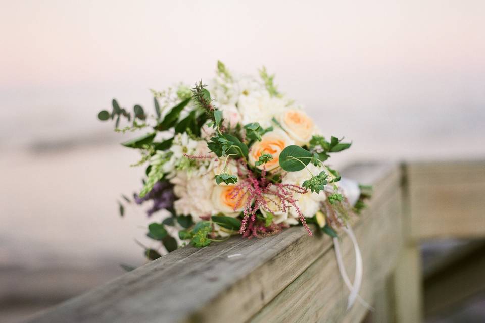 Rustic chic bouquet.Sunset light.Punta del Este, Uruguay