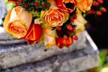 Peach and green