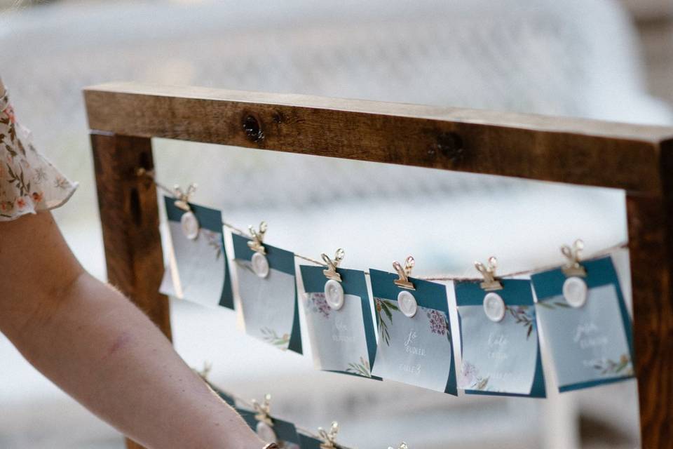 Day of escort card display