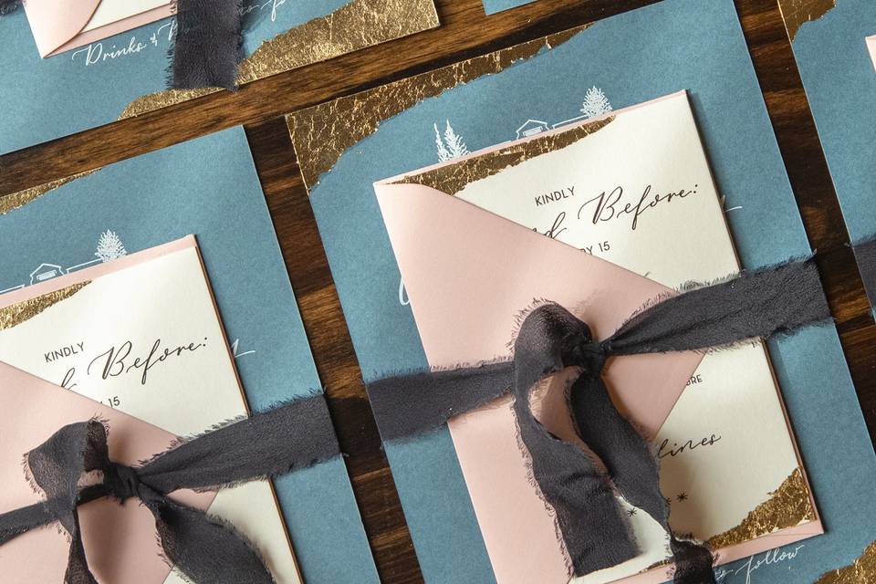 Dusty Blue Invitation Suite