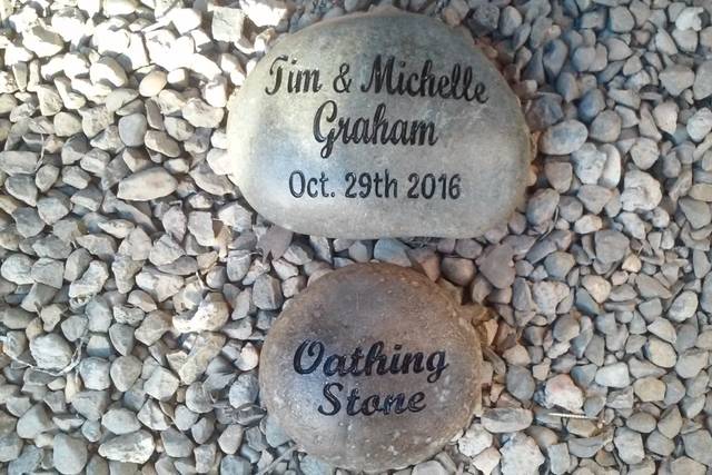 Engraved river stones