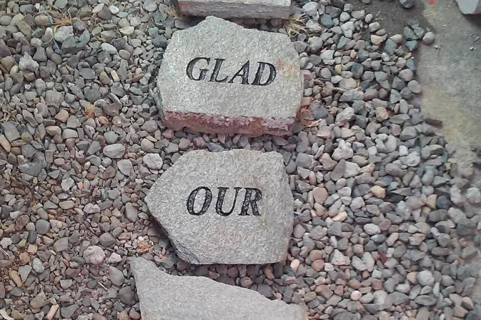 Engraved flagstones