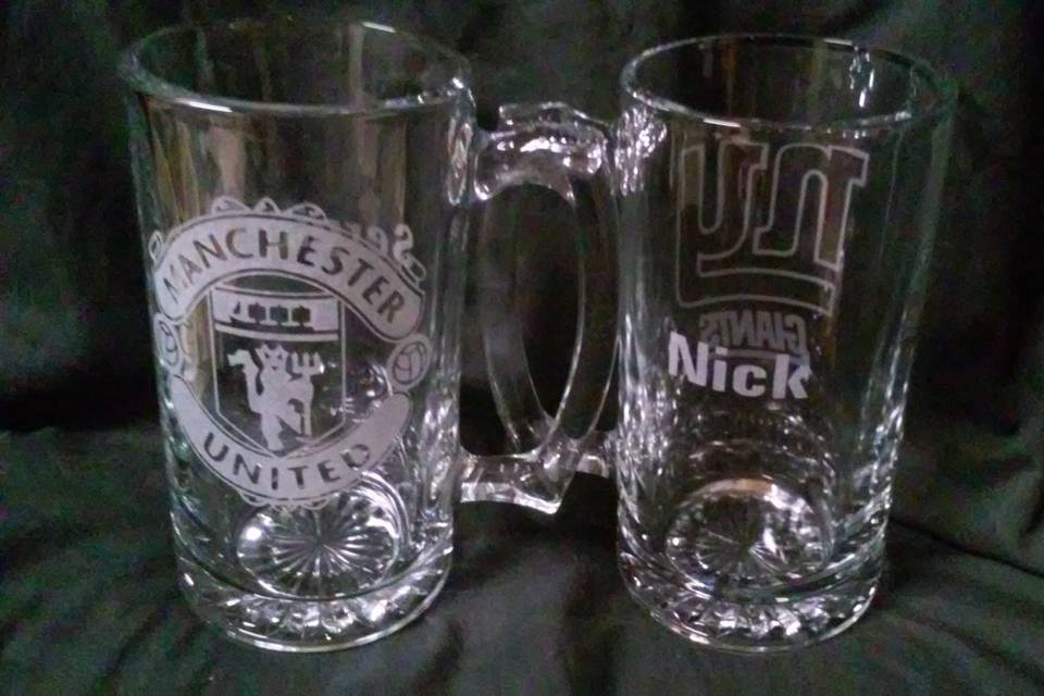 Etched mugs