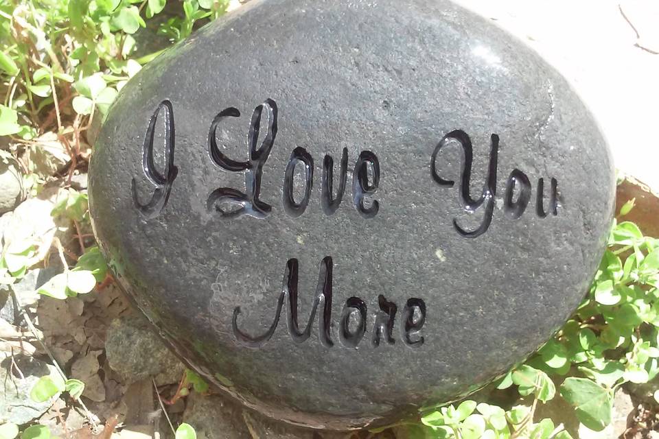 Engraved small river stone