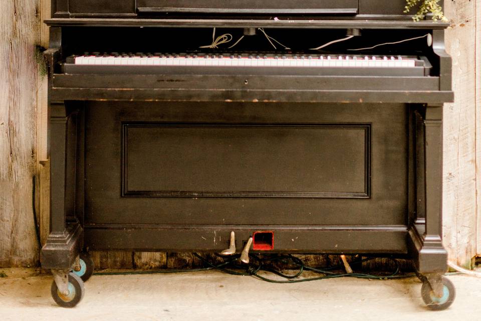 Piano in Event Barn