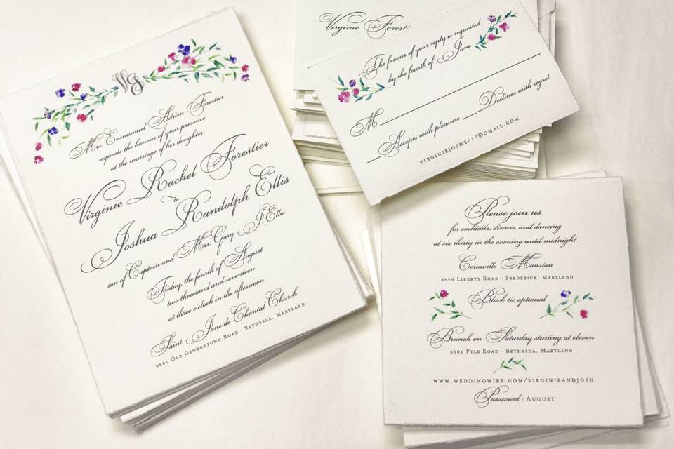 Flourished custom invitation