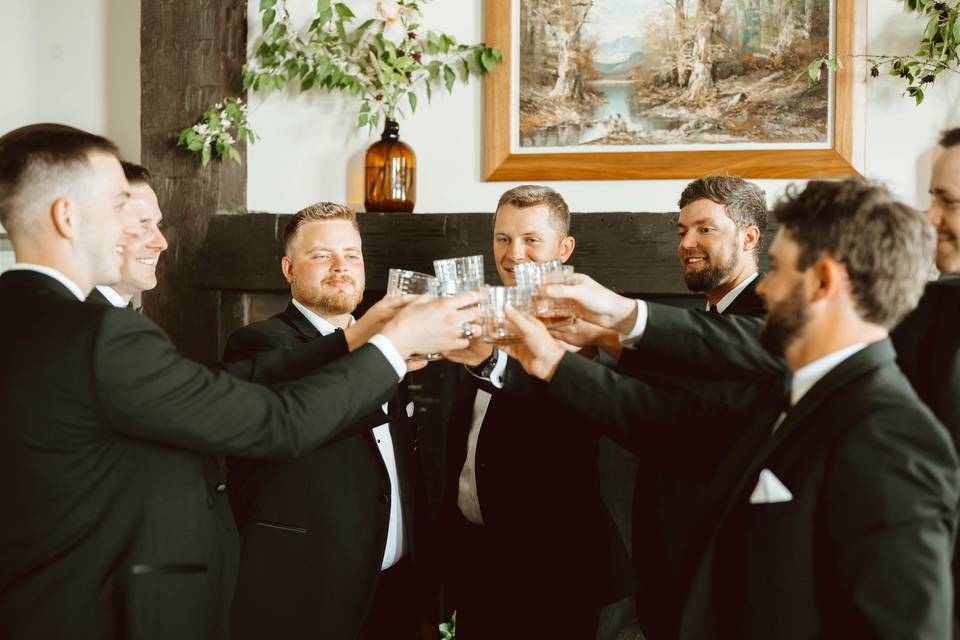 Groomsmen in the Den