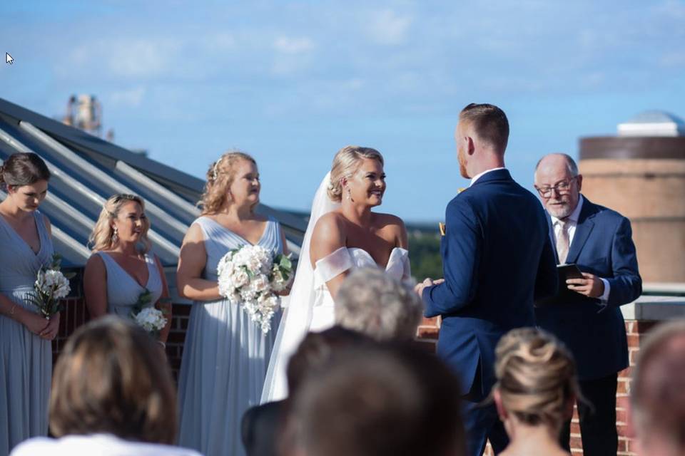 Summer wedding on a rooftop