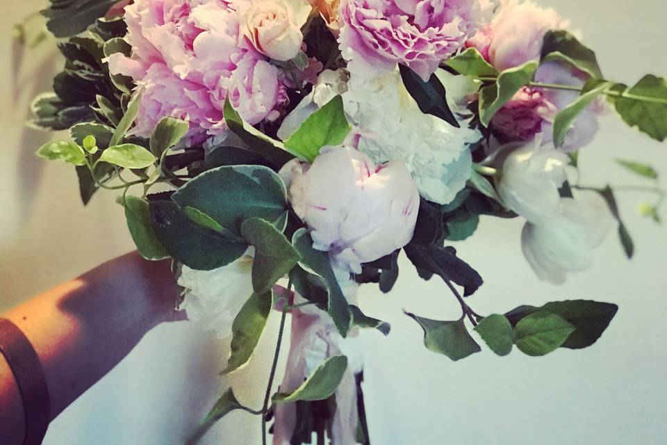White and soft pink