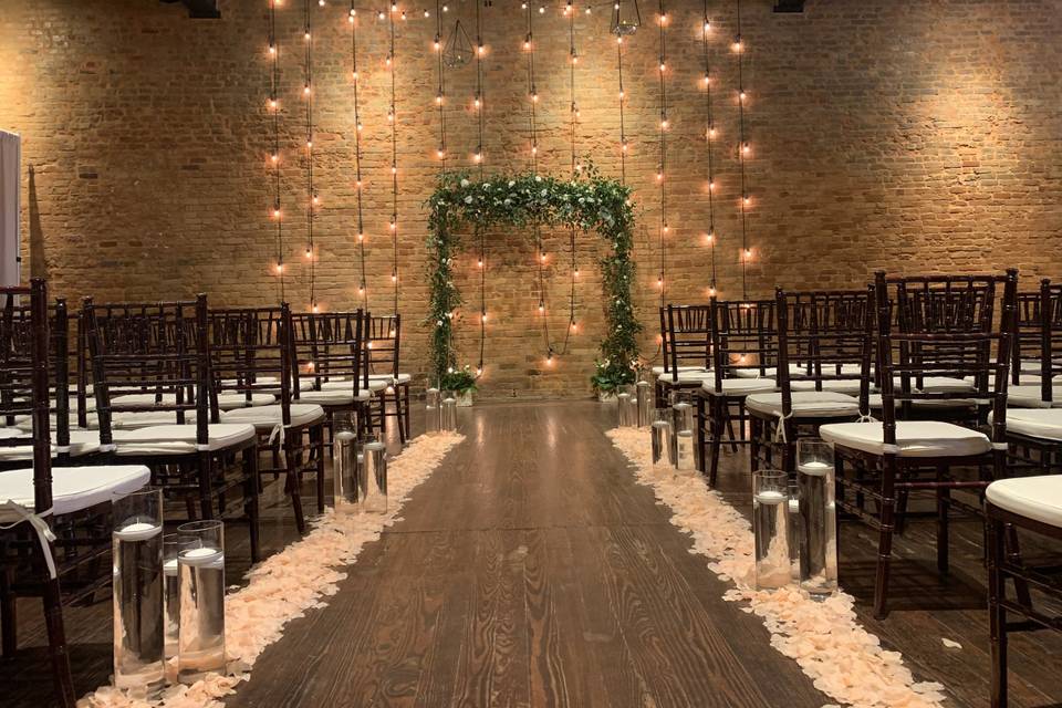 Ceremony area with greenery