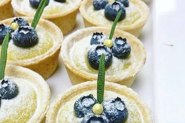 Lemon, Rosemary,Blueberry tart